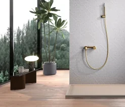 Colonne De Douche Encastrable|Imex Products Set douche monocommande or brosse en laiton avec flexible PVC 180 cm
