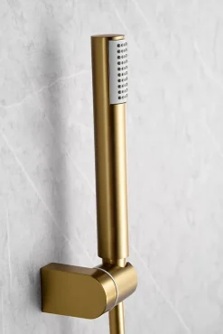 Imex Products Set douche monocommande or rose brosse en laiton tube PVC 180 cm ceramique 35 mm