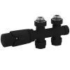 Sèche-Serviettes Eau Chaude|Luxebath Set vanne thermostatique passage noir pour radiateur de salle de bain à raccord central