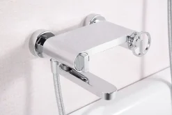 Robinet De Baignoire|Imex Products Set vascadoccia cromo en laiton et zama avec douchette ronde et flexible PVC 180 cm