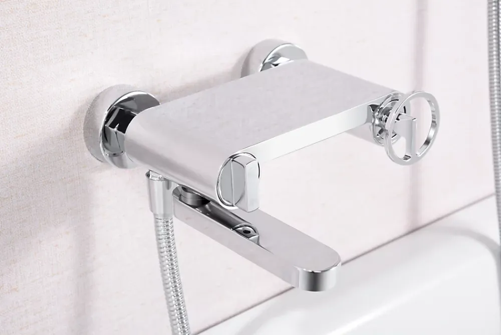 Robinet De Baignoire|Imex Products Set vascadoccia cromo en laiton et zama avec douchette ronde et flexible PVC 180 cm