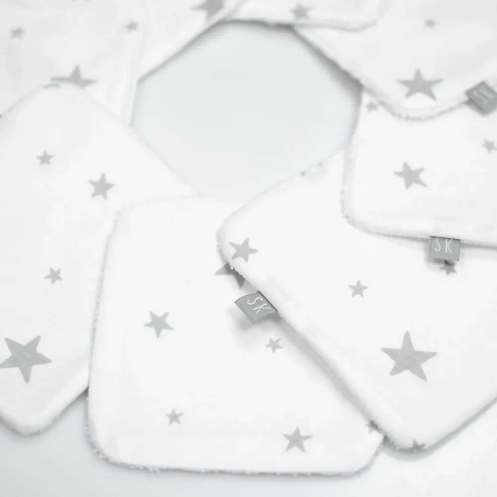 Sevira Kids Lingettes bébé lavables en 100% coton 8 pièces STELLA