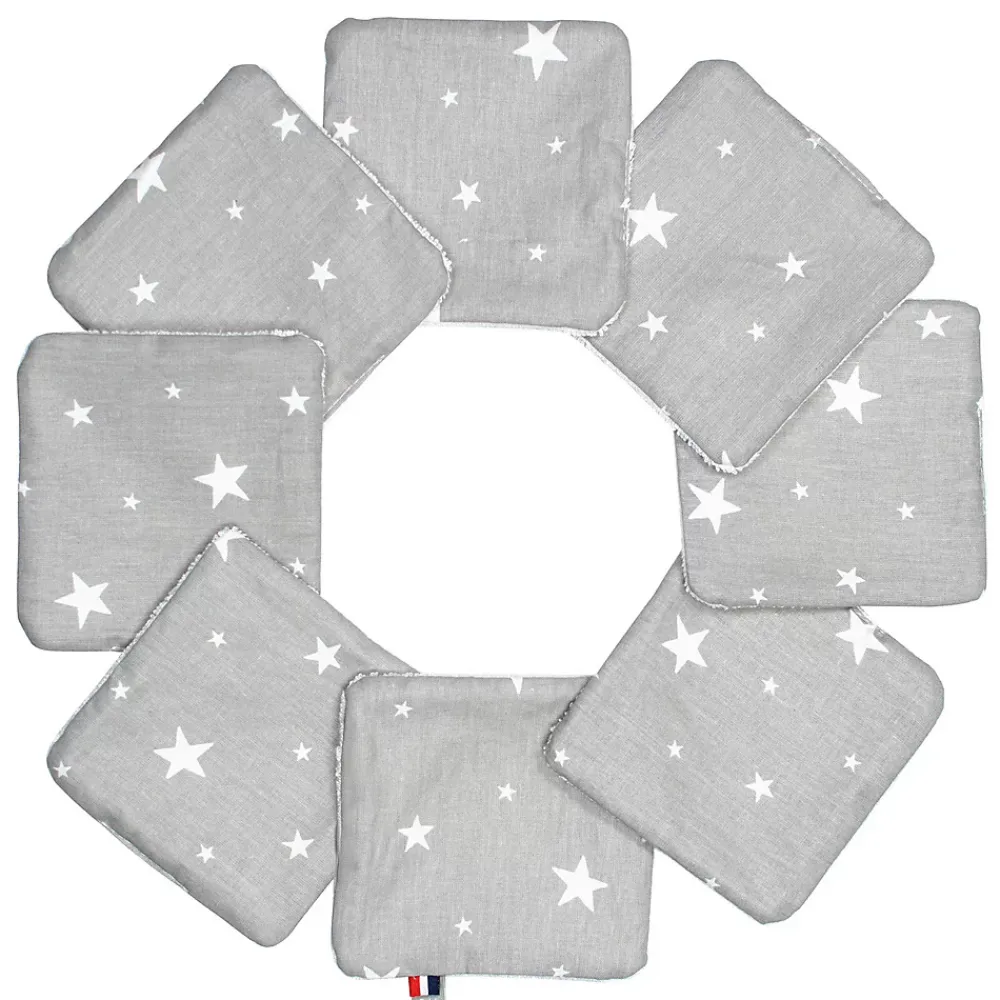 Sevira Kids Lingettes bébé lavables en 100% coton 8 pièces STELLA