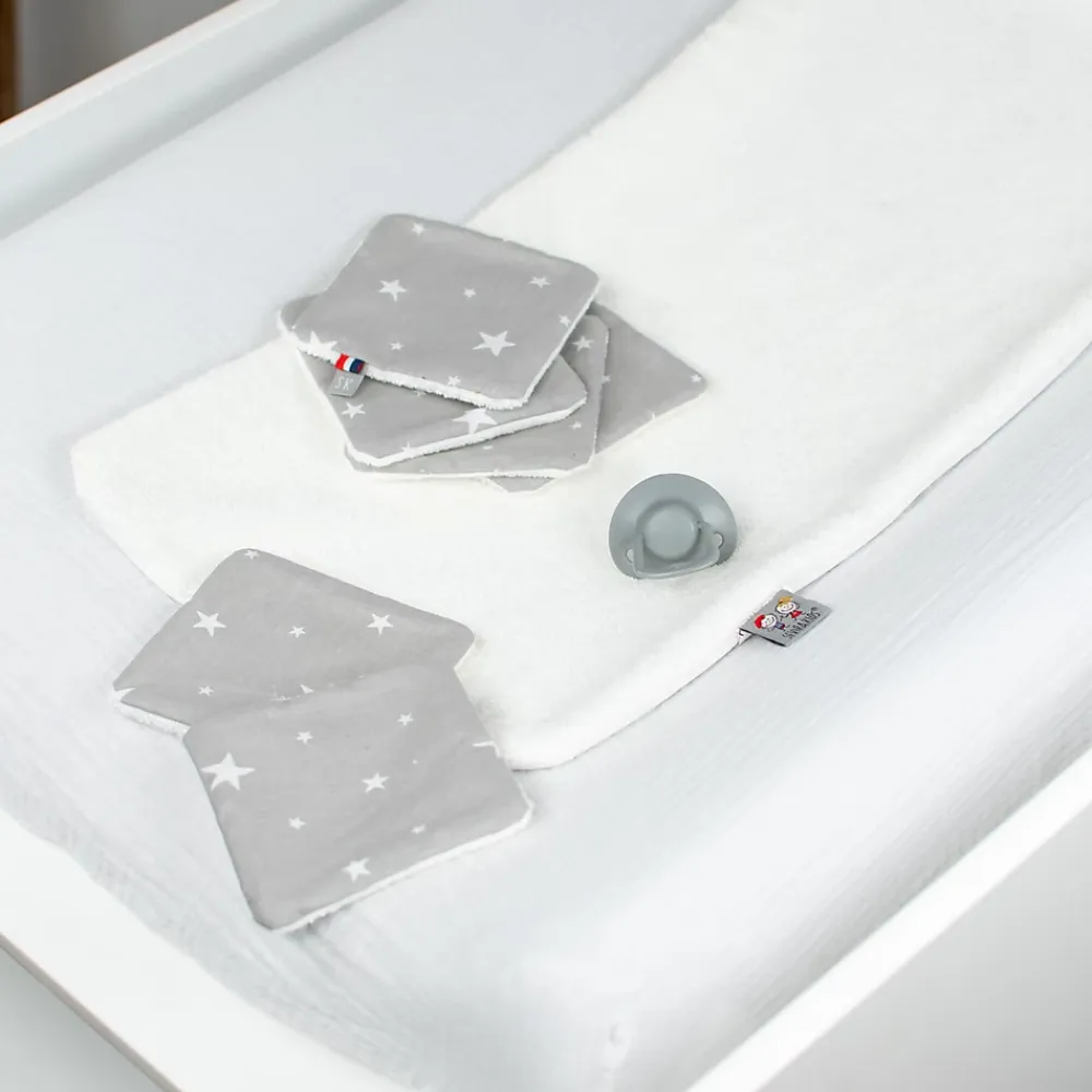 Sevira Kids Lingettes bébé lavables en 100% coton 8 pièces STELLA