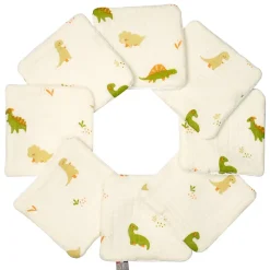 Serviette De Toilette|Sevira Kids Lingettes bébé lavables 8 pièces Dino