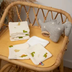 Serviette De Toilette|Sevira Kids Lingettes bébé lavables 8 pièces Dino