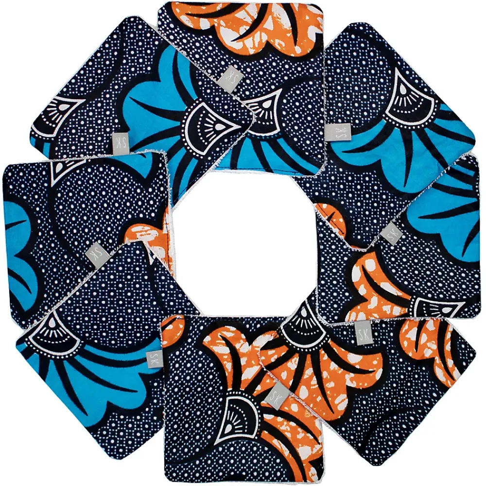 Serviette De Toilette|Sevira Kids Lingettes lavables 8 pièces Wax Fleurs de mariage