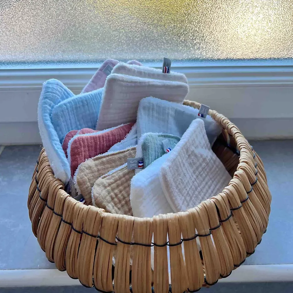 Sevira Kids Lot de 8 lingettes lavables bambou et gaze de coton Jeanne
