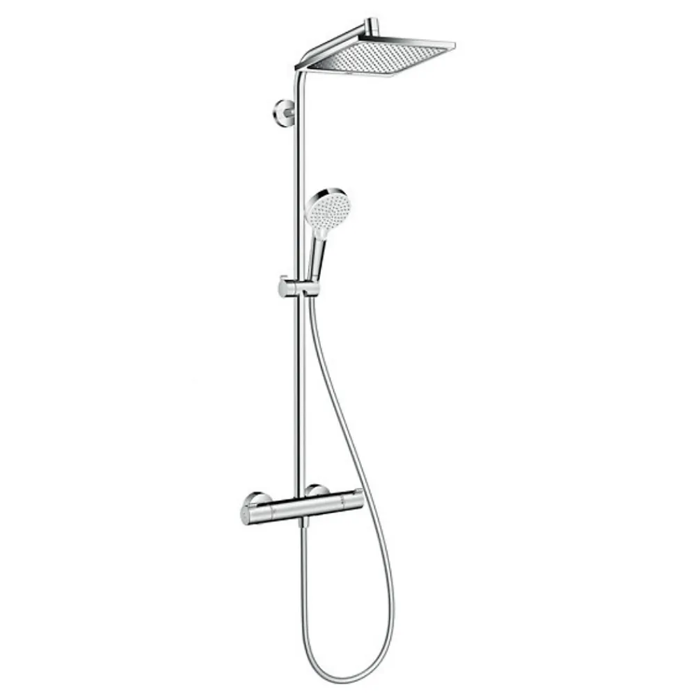 Colonne De Douche Hydromassante|Hansgrohe Showerpipe Crometta E 240 Set de douche 1 jet, Chrome (HG-27271000)
