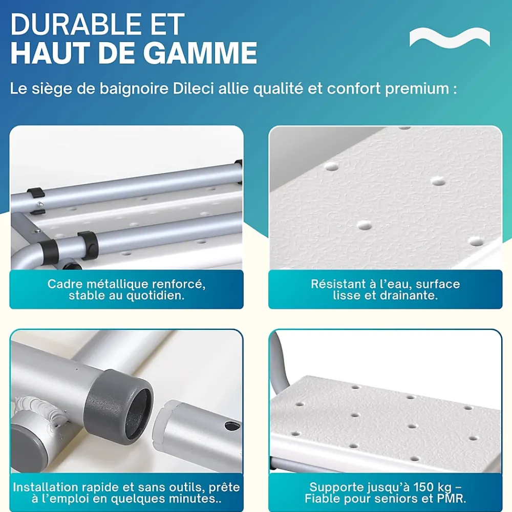 Siège De Douche|Dileci Siège de baignoire PMR adaptatif en largeur -