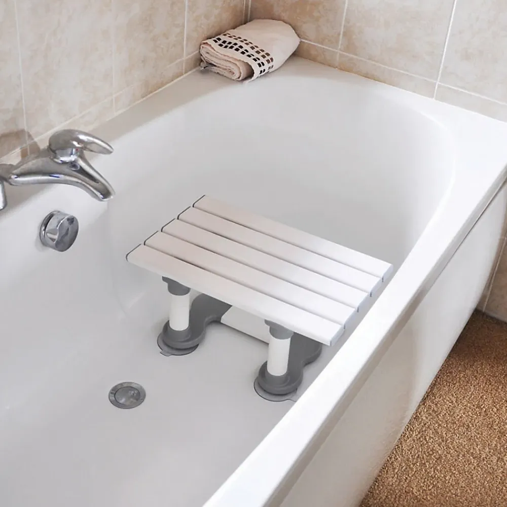 Siège De Douche|Aidapt Siège de bain en plastique Medina - Hauteur 15 cm - Blanc