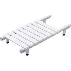 Siège De Douche|Godonnier siège de bain en aluminium blanche extensible de 484 à 640 mm