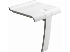 Siège De Douche|Pellet Siège de douche ARSIS escamotable avec béquille automatique - Assise blanche et piètement époxy blanc