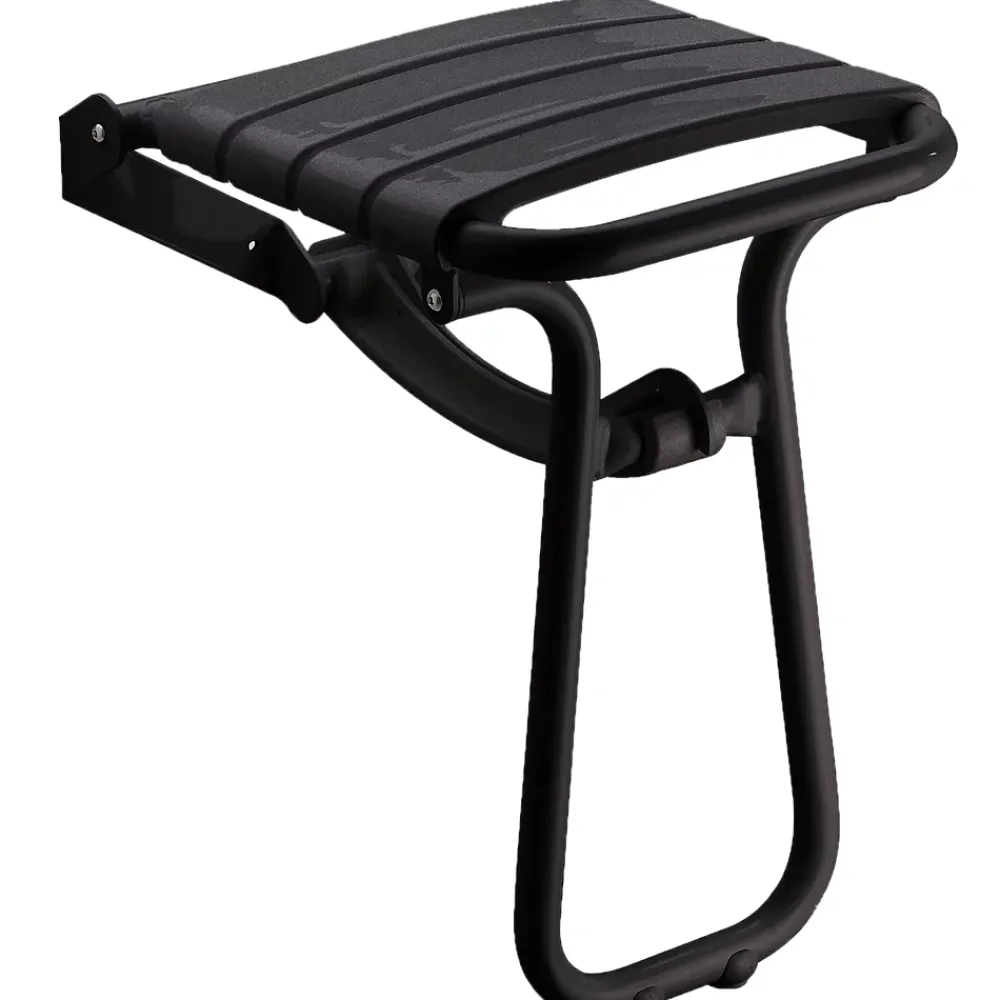 Godonnier Siège de douche en aluminium noir Confort charge maximale 150 kg