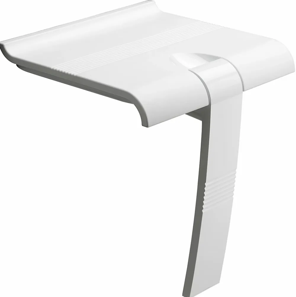 Siège De Douche|Godonnier Siège de douche piètement alu, assise polymère coloris blanc l.45 x P.44,2 x H.50 cm