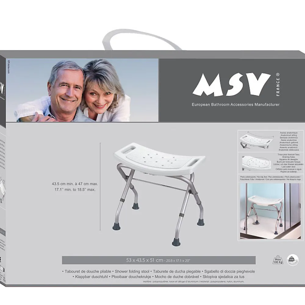 Siège De Douche|MSV Siège de douche pliable ajustable Max 100kg