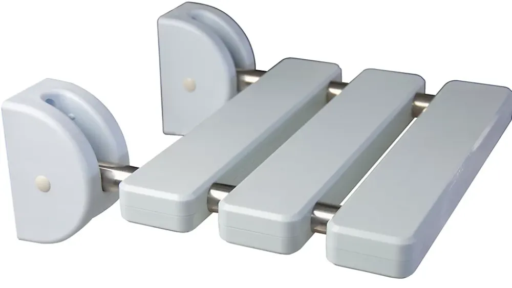 Godonnier Siège de douche relevable, aluminium blanc, l.32,1 x H.34,5 x P.33,5 cm,