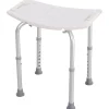 Siège De Douche|Homcom Siège de douche réglable en hauteur tabouret de douche ergonomique pieds antidérapants charge max. 136 Kg alu HDPE blanc