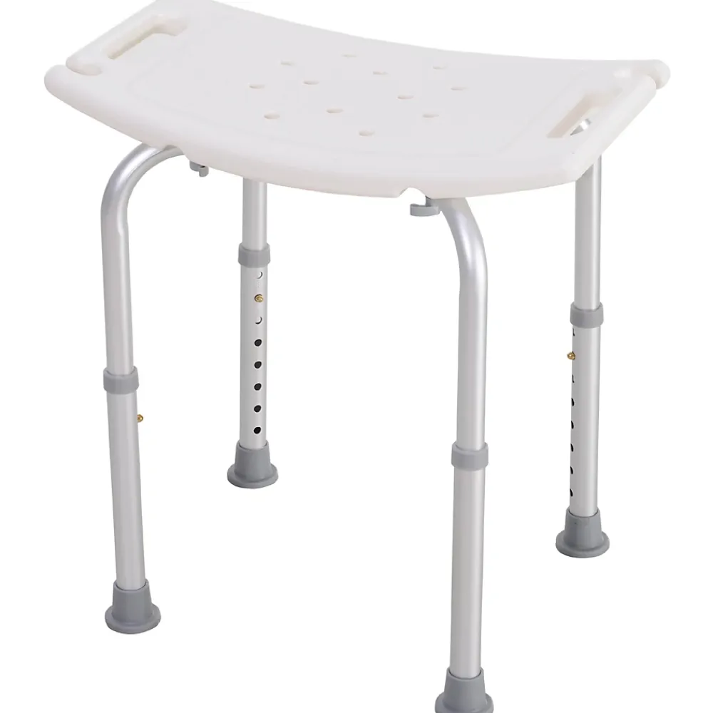 Siège De Douche|Homcom Siège de douche réglable en hauteur tabouret de douche ergonomique pieds antidérapants charge max. 136 Kg alu HDPE blanc