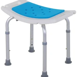 Siège De Douche|Homcom Siège de douche réglable en hauteur tabouret de douche ergonomique pieds antidérapants charge max. 135 Kg alu HDPE blanc bleu
