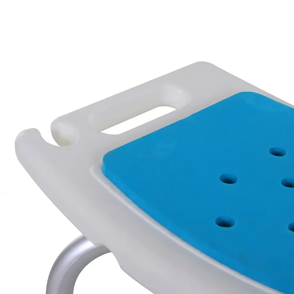 Siège De Douche|Homcom Siège de douche réglable en hauteur tabouret de douche ergonomique pieds antidérapants charge max. 135 Kg alu HDPE blanc bleu
