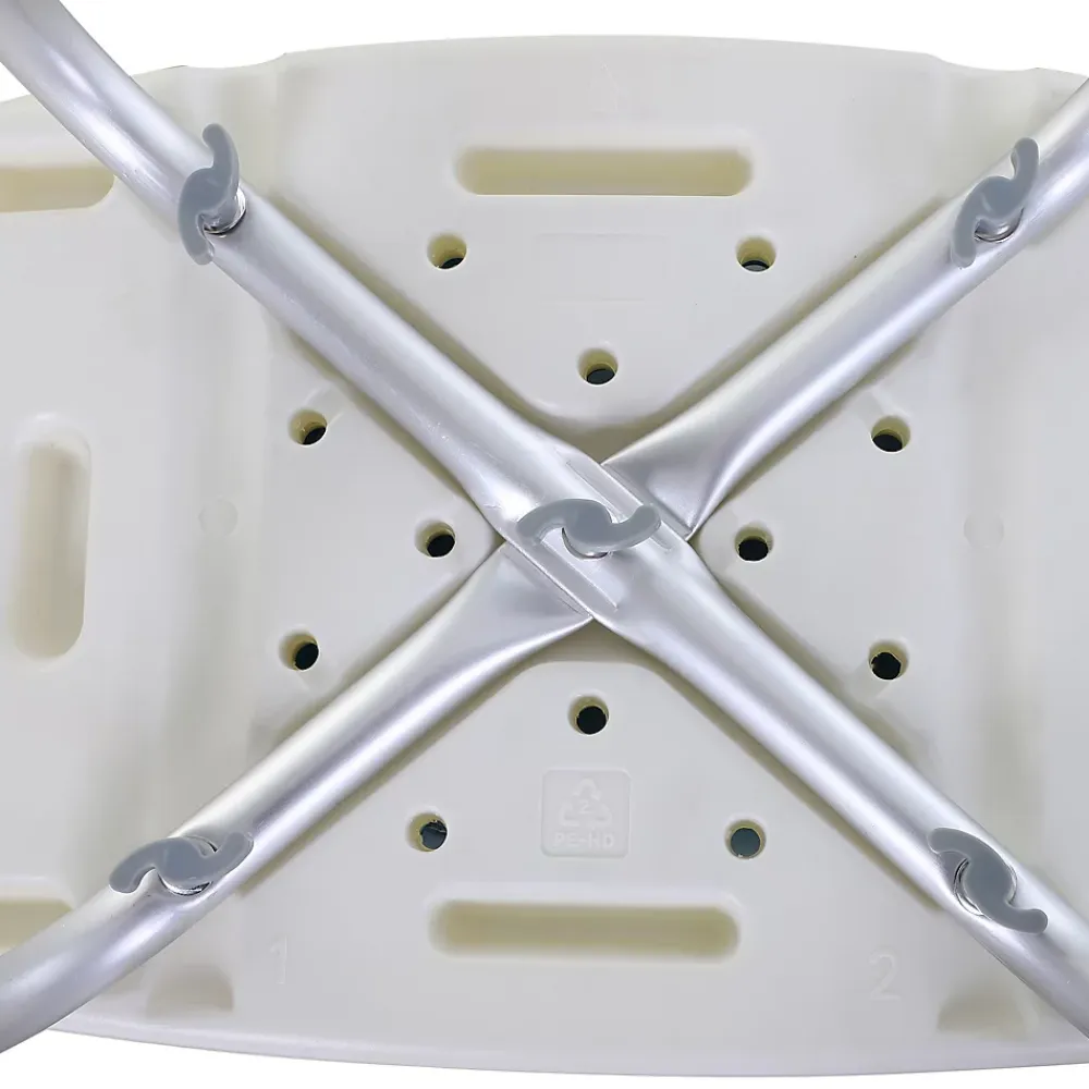 Siège De Douche|Homcom Siège de douche réglable en hauteur tabouret de douche ergonomique pieds antidérapants charge max. 135 Kg alu HDPE blanc bleu