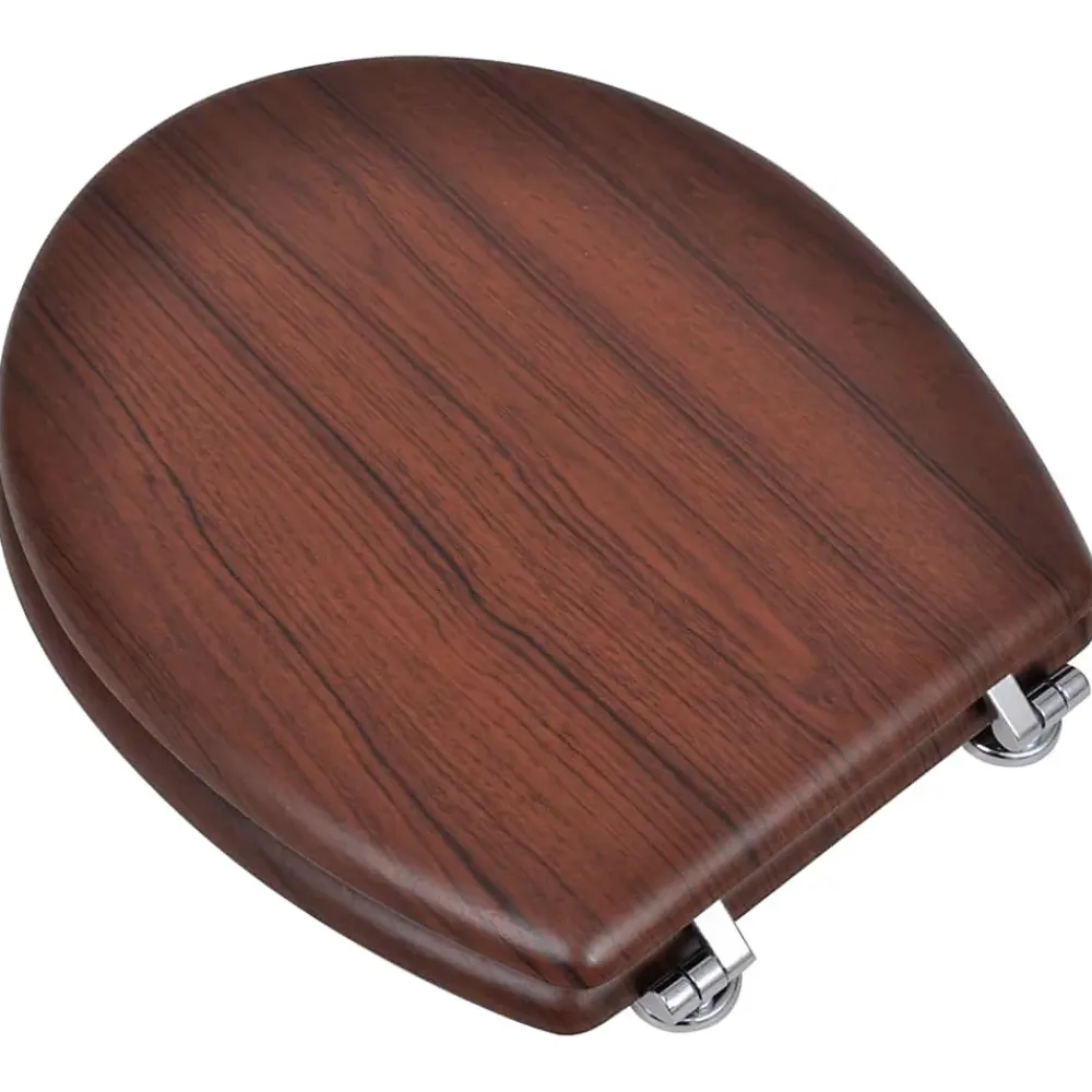 Abattant Wc|Helloshop26 Siège de toilette avec couvercle MDF mdf marron