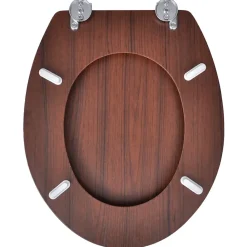 Abattant Wc|Helloshop26 Siège de toilette avec couvercle MDF mdf marron
