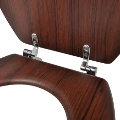 Abattant Wc|Helloshop26 Siège de toilette avec couvercle MDF mdf marron