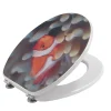 Abattant Wc|Kiamami Valentina Siège De Toilette En Mdf Avec Surface Décorée Par Une Représentation 3D D'un Aquarium