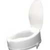 Aidapt Siège de toilette surélevé en plastique avec couvercle Senator blanc - Hauteur 16 cm