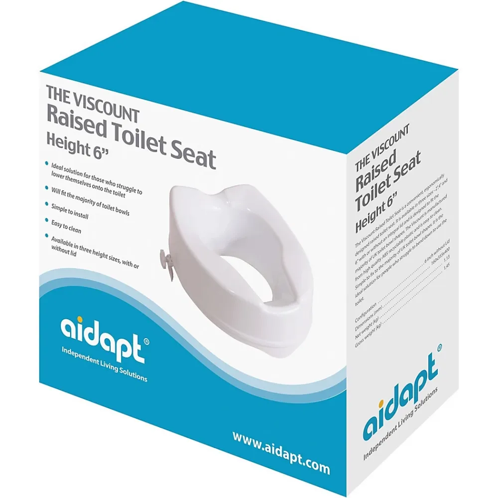 Wc Pmr|Aidapt Siège de toilette surélevé en plastique sans couvercle blanc Senator - hauteur 16 cm