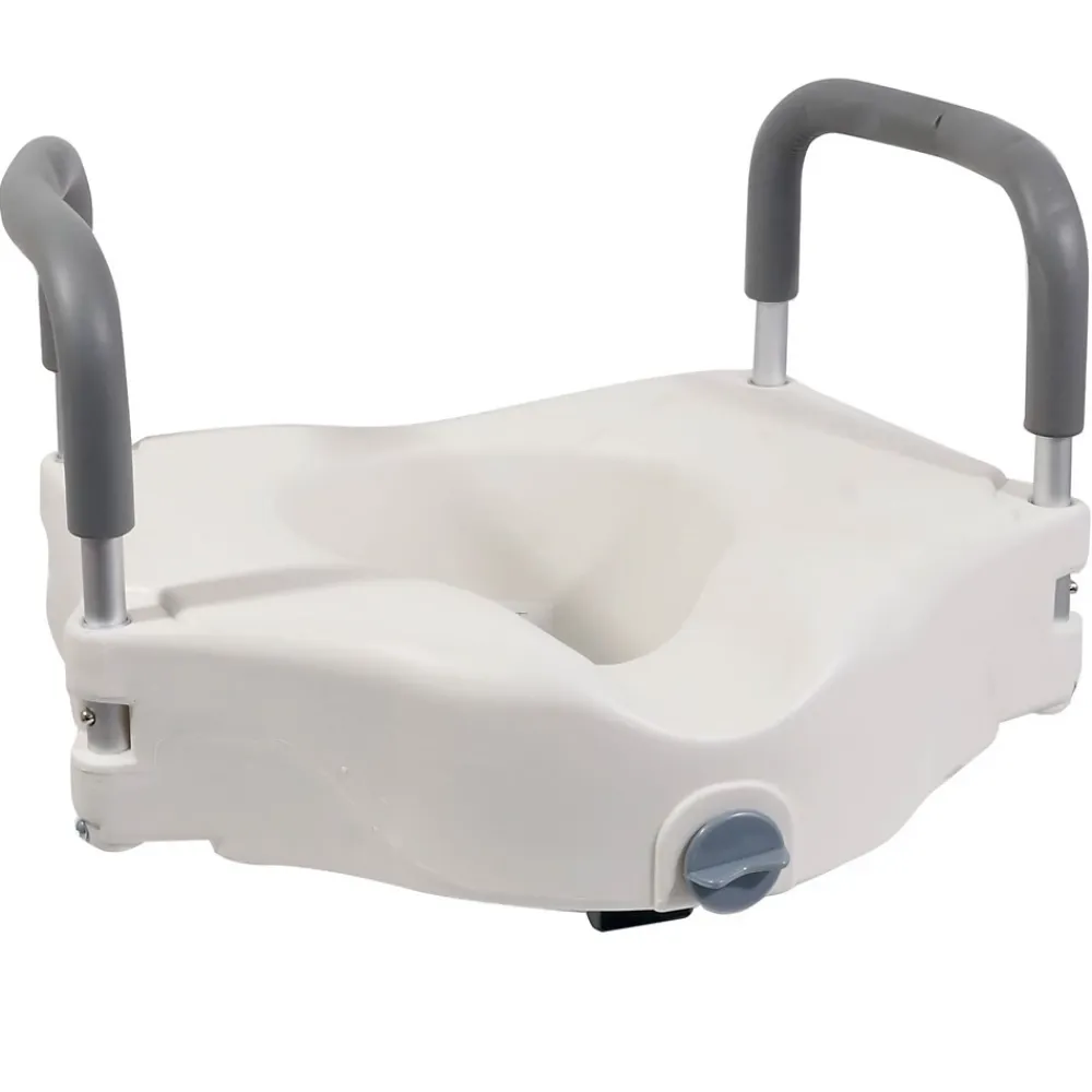 Aidapt Siège de toilette surélevé en plastique blanc Senator avec bras - hauteur 16 cm