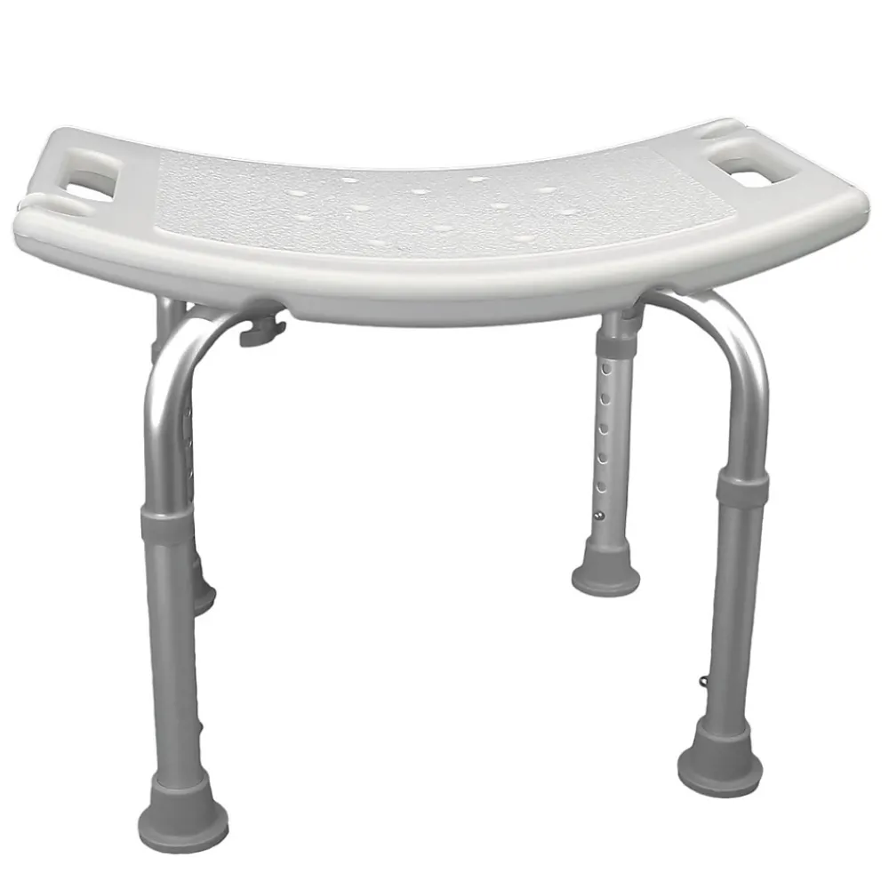 Siège De Douche|Linxor Siège, tabouret de douche rectangle réglable en hauteur - Blanc - Vivezen