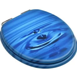 Helloshop26 Siège WC Couvercle fermeture en douceur mdf bleu