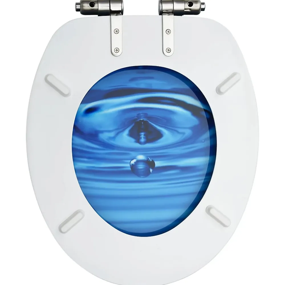 Helloshop26 Siège WC Couvercle fermeture en douceur mdf bleu
