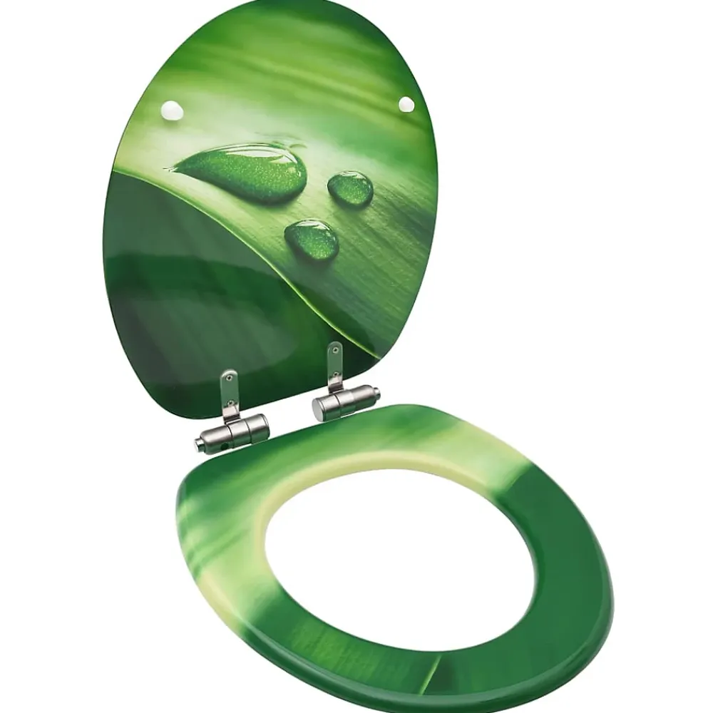 Abattant Wc|Helloshop26 Siège WC couvercle fermeture en douceur mdf vert