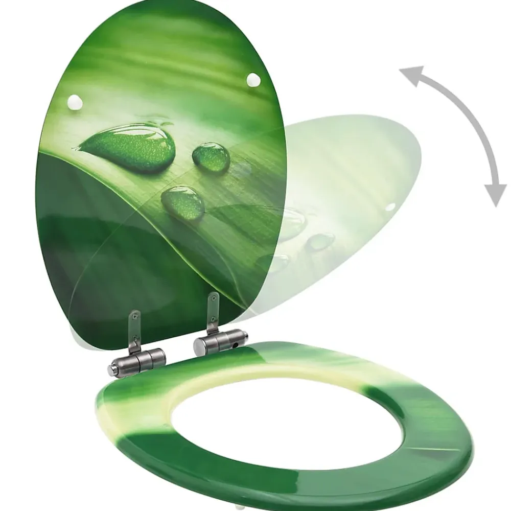 Abattant Wc|Helloshop26 Siège WC couvercle fermeture en douceur mdf vert