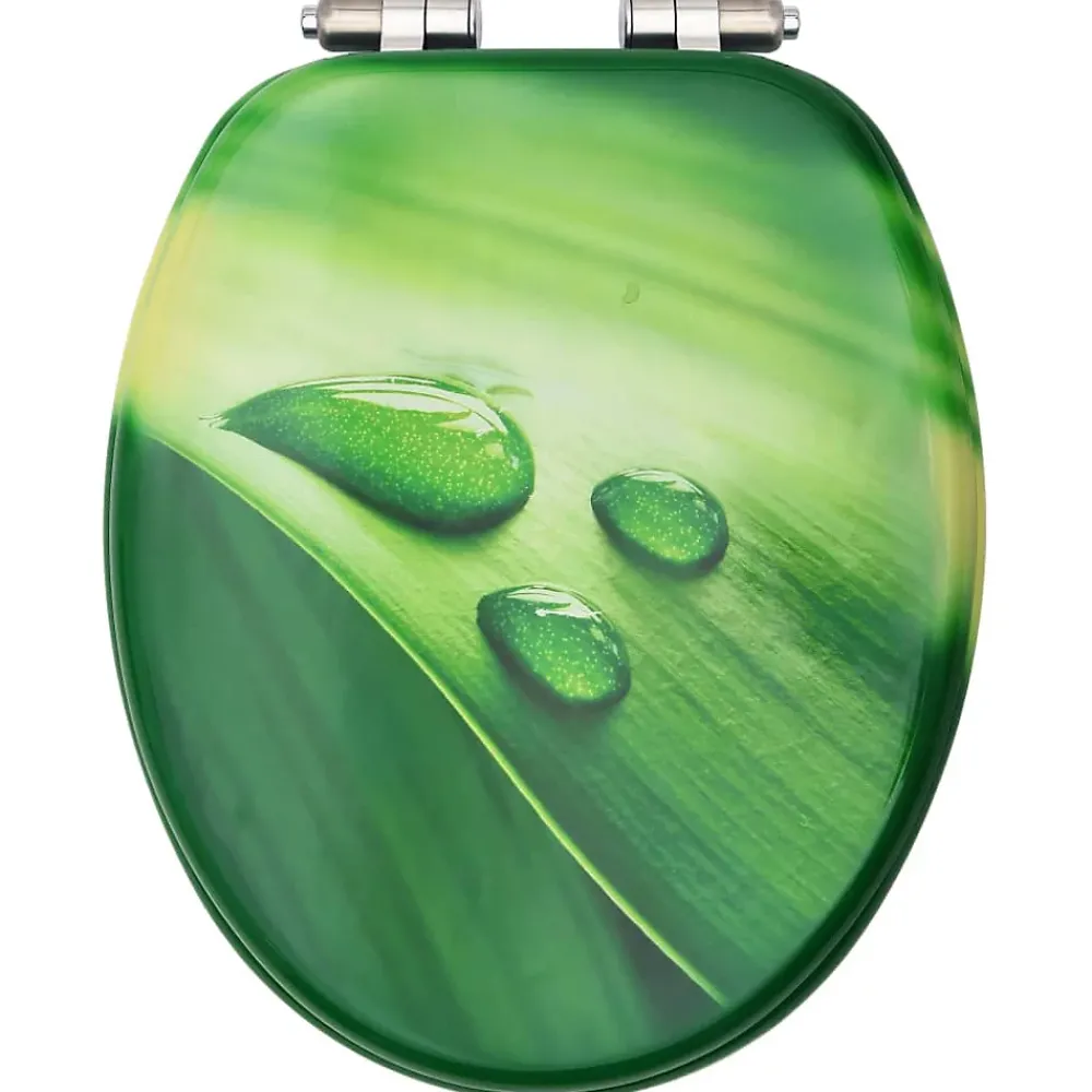 Abattant Wc|Helloshop26 Siège WC couvercle fermeture en douceur mdf vert