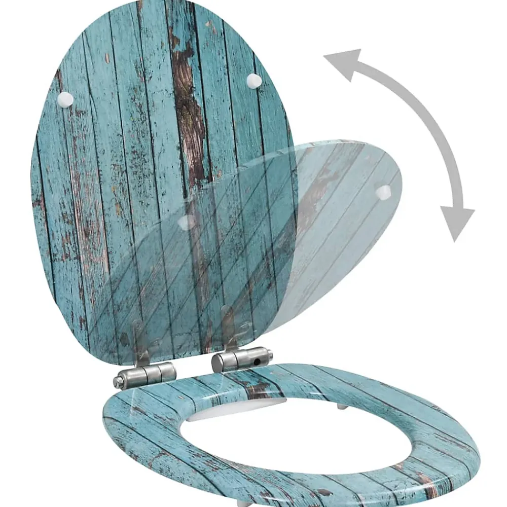 Abattant Wc|Helloshop26 Siège WC MDF couvercle à fermeture mdf