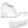 Baignoire D'Angle|Siko 150 x 150 cm Synthia Plus baignoire d'angle + tablier + pieds, Acrylique, Gauche et Droite, Blanc (SY1500PLUS-SET1)
