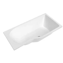 Siko 160x80 cm Beata Plus baignoire bain douche asymétrique en acrylique positionnement droite, sans pieds, blanc (BE1600PPLUS)