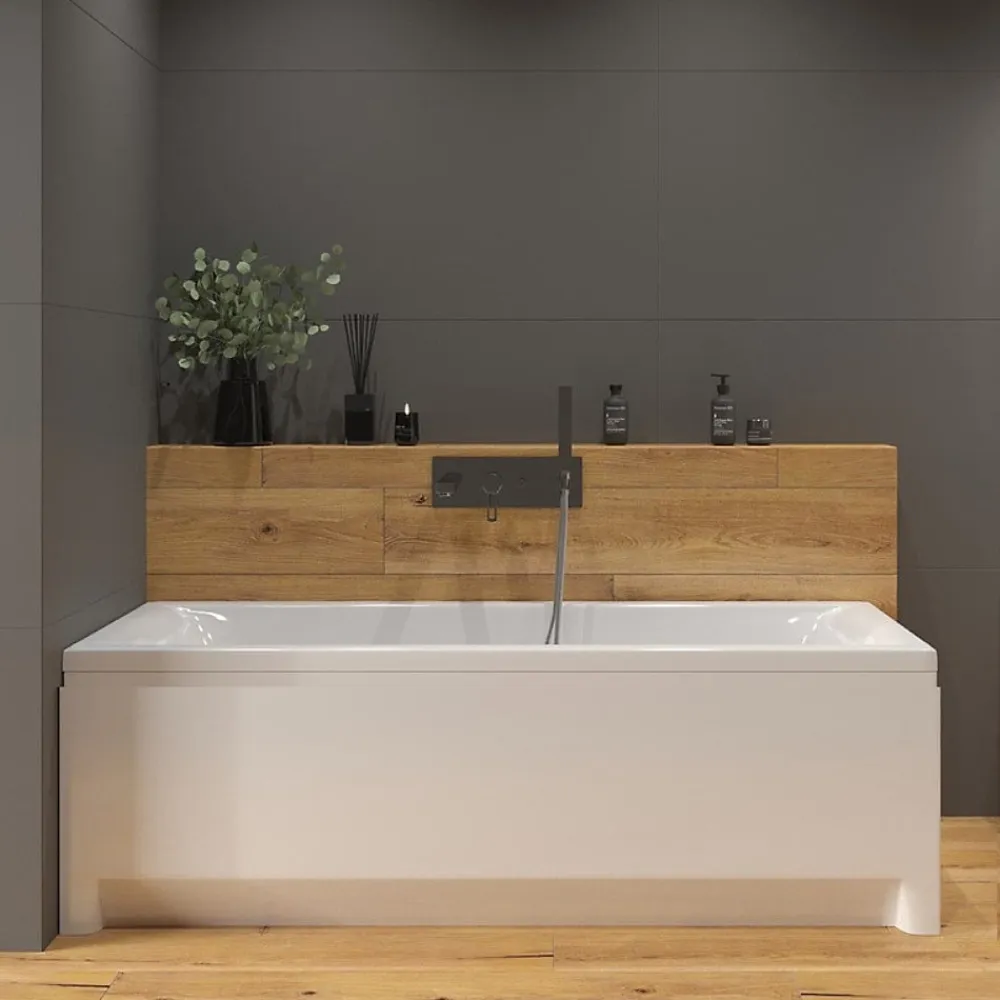 Baignoire Droite|Siko 170x70 cm Cube Way Plus baignoire rectangulaire en acrylique, gauche et droite, sans pieds, blanc (CUB1700PLUS)