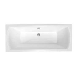 Baignoire Droite|Siko 160x70 cm Ensemble baignoire universelle + Pare baignoire pivotant chrome + pieds (CUB1600PLUS-SETP1)