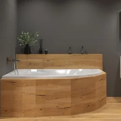 Siko 150x100 cm Fortuna Plus baignoire asymétrique avec pieds, Acrylique, Gauche, Blanc (FO1500LPLUS-SET)
