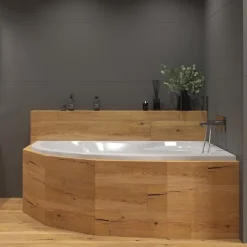 Siko 150x100 cm Fortuna Plus baignoire asymétrique, avec pieds, acrylique, droite, Blanc (FO1500PPLUS-SET)