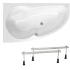 Baignoire Asymétrique|Siko 150x95 cm Laguna Luiza baignoire asymétrique, avec pieds, acrylique, gauche, blanc (LU1500L-SET)