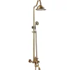 Silla Global Silla Élégant Colonne de Douche retro avec Mitigeur Réglable en Hauteur Système de Douche, Vintage Doré