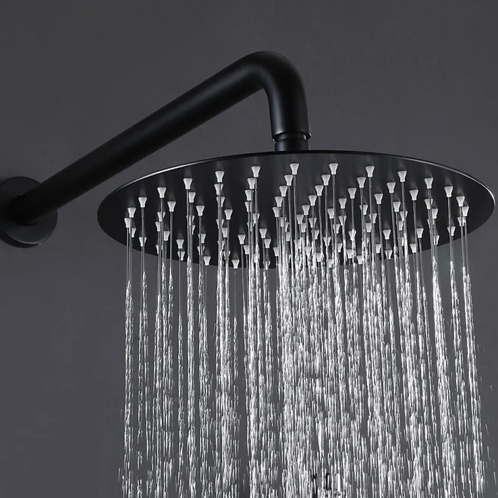Silla Global Silla Élégant Colonne de Douche en Laiton Encastrée, Ensemble de Douche Mécanique, Noir mat