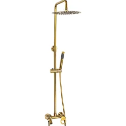 Silla Global Silla Élégant Colonne de Douche retro avec Mitigeur Réglable en Hauteur Système de Douche, Doré